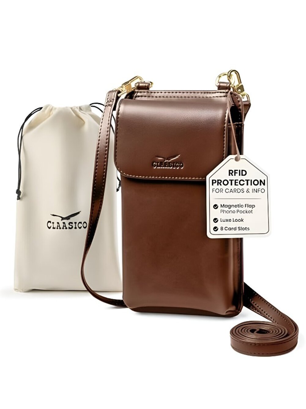 Crossbody Phone Purse for Women – RFID Phone Case Wallet w/Magnetic Closure